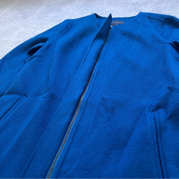 Talbots Royal Blue Wool Double Faced Flannel Topper Coat - Picture 4 of 5